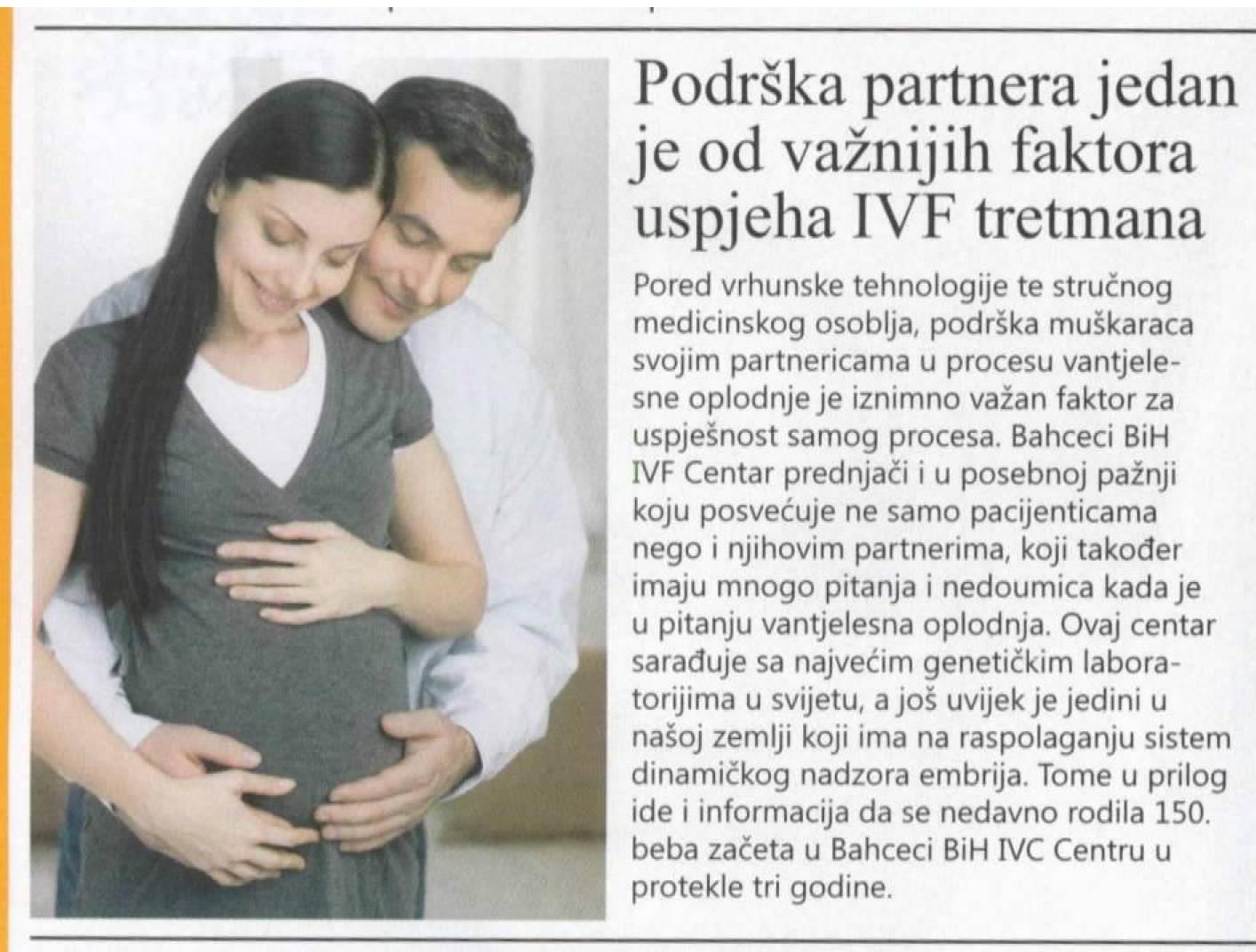 Podrška partnera jedan je od važnijih faktora uspjeha IVF tretmana – Gracija