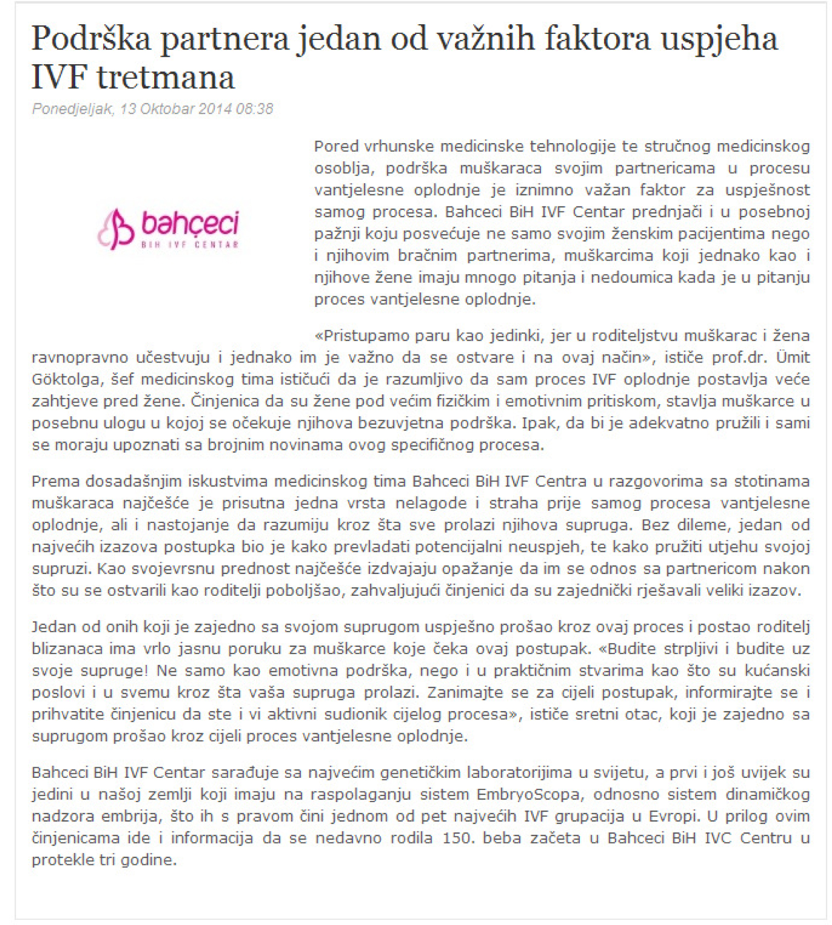 Podrška partnera jedan od važnih faktora uspjeha IVF tretmana – business – magazin.ba