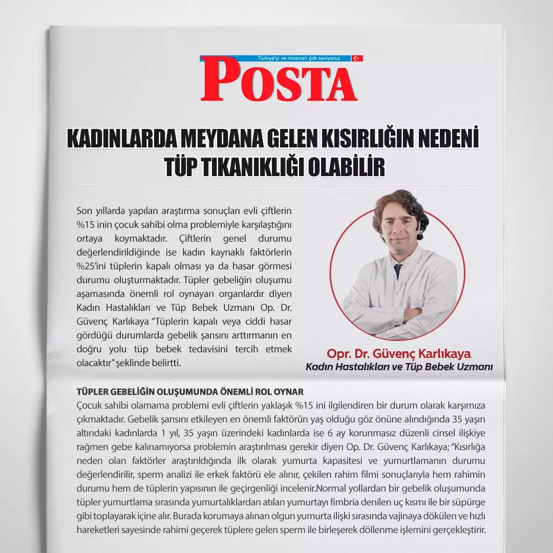 Kadınlarda Meydana Gelen Kısırlığın Nedeni Tüp Tıkanıklığı Olabilir