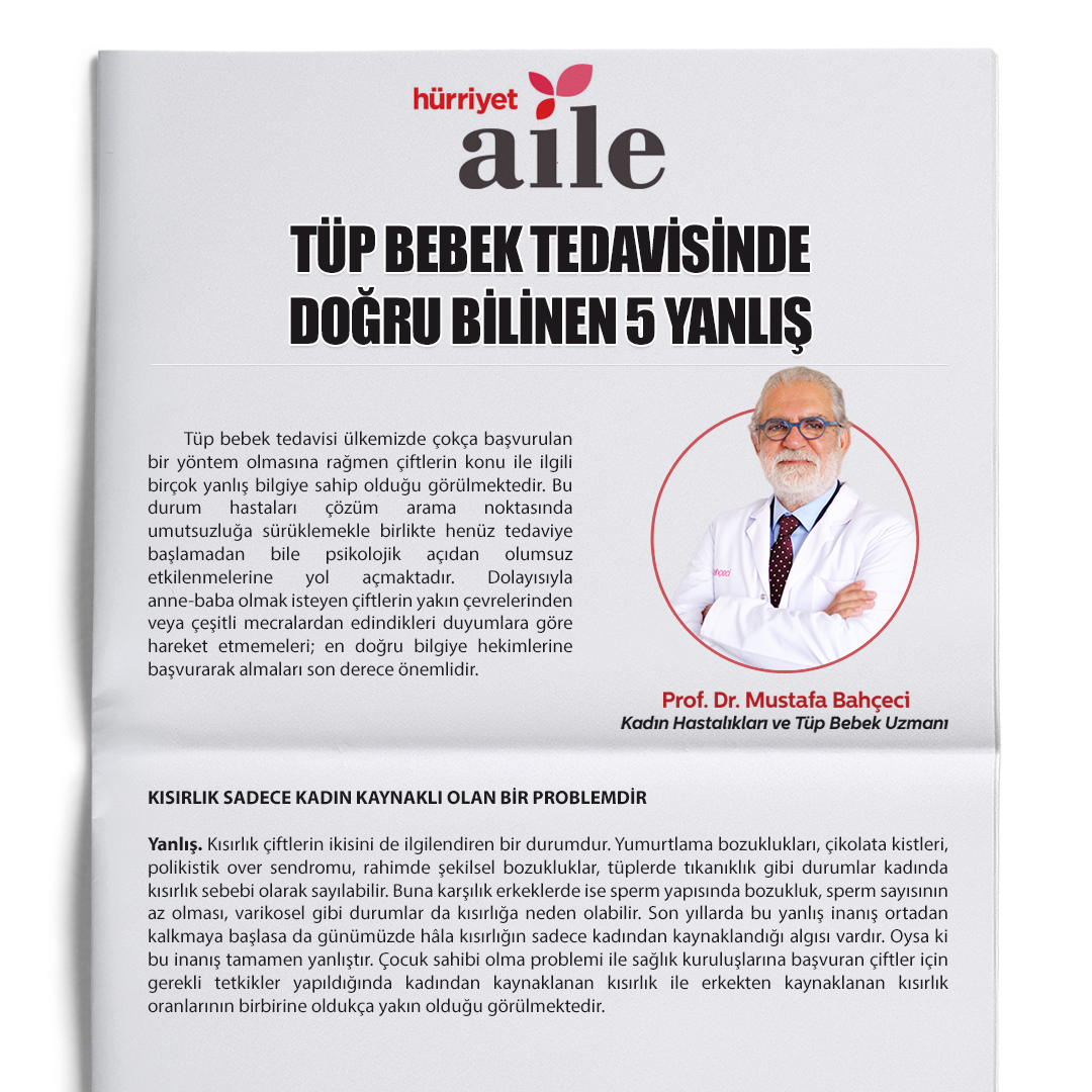 Tüp Bebek Tedavisinde Doğru Bilinen 5 Yanlış