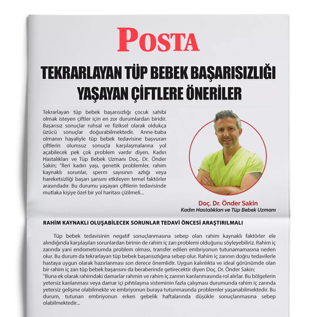 Tekrarlayan Tüp Bebek Başarısızlığı Yaşayan Çiftlere Öneriler