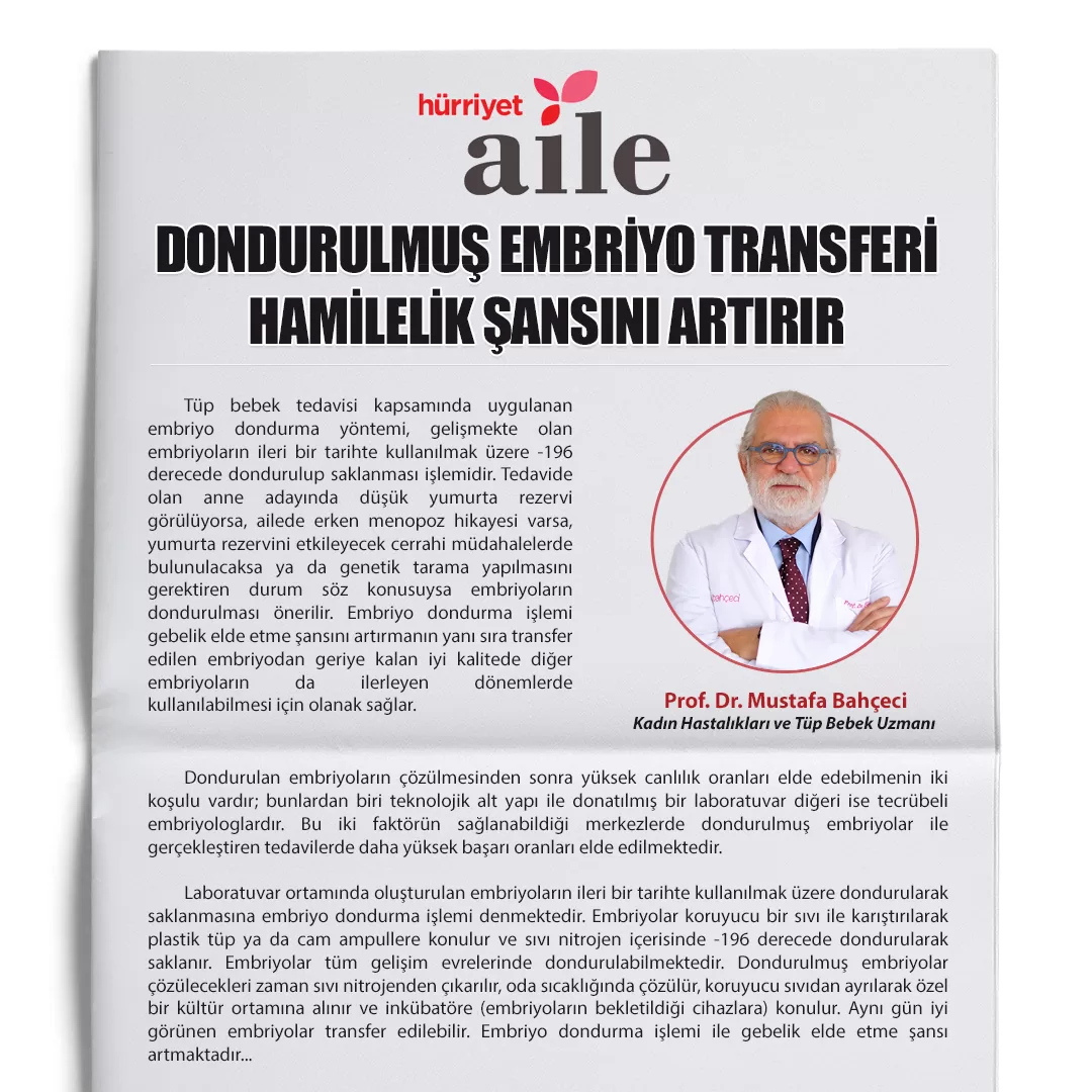 Dondurulmuş Embriyo Transferi Hamilelik Şansını Artırır!